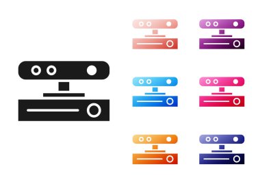 Siyah Hareket algılayıcı simgesi beyaz arkaplanda izole edildi. Simgeleri renklendirin. Vektör İllüstrasyonu