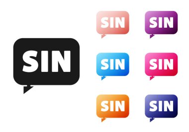 Siyah Matematik fonksiyonu sinüs simgesi beyaz arkaplanda izole edilmiştir. Simgeleri renklendirin. Vektör İllüstrasyonu