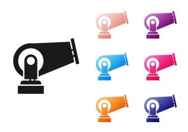 Siyah Top simgesi beyaz arkaplanda izole edildi. Simgeleri renklendirin. Vektör İllüstrasyonu