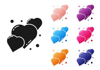 Siyah Kalp simgesi beyaz arkaplanda izole edildi. Romantik sembol, bağlanma, tutku ve düğün. 8 Mart. Mutlu Kadın Günleri. Simgeleri renklendirin. Vektör İllüstrasyonu