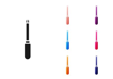 Beyaz arkaplanda siyah tornavida simgesi izole edildi. Servis aracı sembolü. Simgeleri renklendirin. Vektör İllüstrasyonu