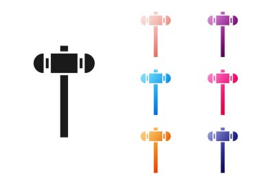 Siyah Balyoz simgesi beyaz arkaplanda izole edildi. Simgeleri renklendirin. Vektör İllüstrasyonu