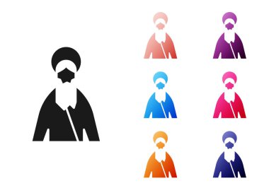 Beyaz arka planda izole edilmiş siyah İsa ikonu. Simgeleri renklendirin. Vektör İllüstrasyonu