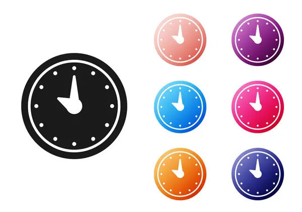 Icono Del Reloj Negro Aislado Sobre Fondo Blanco Símbolo Tiempo — Vector de stock