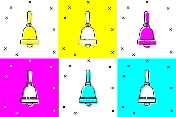 Définir Sonnerie Icône Cloche Isolée Sur Fond Couleur Symbole Alarme — Image vectorielle