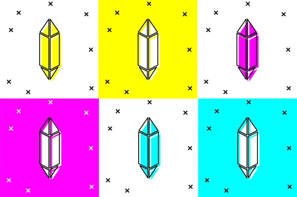 Ange Magiska Sten Ikon Isolerad Färg Bakgrund Fantasikristall Smycken Pärla — Stock vektor