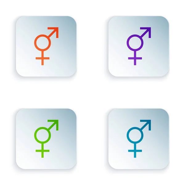 Farbe Gender Symbol Isoliert Auf Weißem Hintergrund Symbole Von Männern — Stockvektor