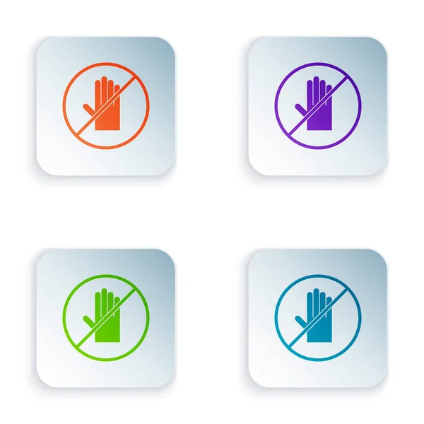 Color Handshake Icon Isolated White Background Handshake Virus Prevention Concept — Stock Vector