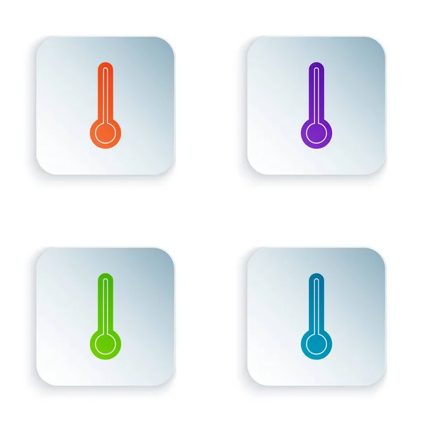 Color Medical Thermometer Für Medizinische Untersuchung Symbol Isoliert Auf Weißem — Stockvektor
