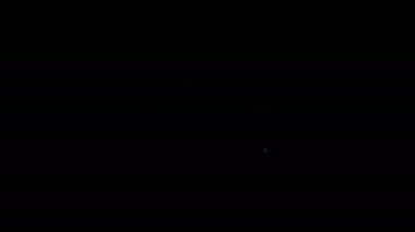 Siyah zemin üzerinde tortilla simgesi olan beyaz çizgi Taco. Geleneksel Meksika fast food menüsü. 4K Video hareketli grafik canlandırması