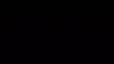 Kesme tahtası simgesindeki beyaz çizgi suşisi siyah arkaplanda izole edilmiş. Tahtada Asya yemeği suşisi. 4K Video hareketli grafik canlandırması