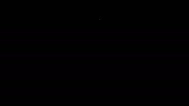 Beyaz çizgi Fork simgesi siyah arkaplanda izole edildi. Çatal bıçak sembolü. 4K Video hareketli grafik canlandırması