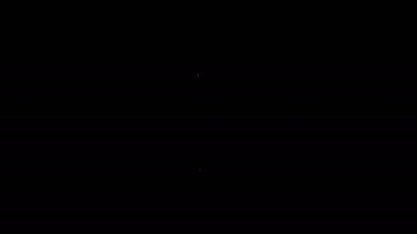 Beyaz çizgi tavuk budu simgesi siyah arka planda izole edildi. Tavuk budu. 4K Video hareketli grafik canlandırması