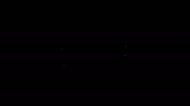 Beyaz çizgi sandviç simgesi siyah arkaplanda izole edildi. Hamburger ikonu. Burger besin sembolü. Çizburger tabelası. Sokak fast food menüsü. 4K Video hareketli grafik canlandırması