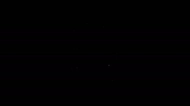 Beyaz çizgi sandviç simgesi siyah arkaplanda izole edildi. Hamburger ikonu. Burger besin sembolü. Çizburger tabelası. Sokak fast food menüsü. 4K Video hareketli grafik canlandırması