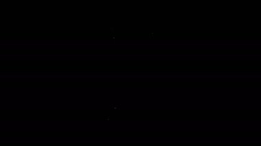 Beyaz çizgi Soda kutusu simgesi siyah arkaplanda izole edildi. 4K Video hareketli grafik canlandırması