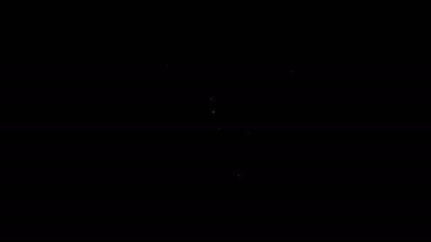 Bílá čára Křížová láhev vody ikona izolované na černém pozadí. Nápis se sodovkou. Grafická animace pohybu videa 4K — Stock video