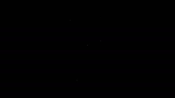 Weiße Linie Papierglas und Wassersymbol isoliert auf schwarzem Hintergrund. Soda-Glas vorhanden. Symbol für frische Kaltgetränke. 4K Video Motion Grafik Animation — Stockvideo