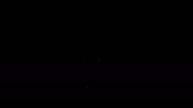 Siyah arka planda izole edilmiş beyaz çizgi patlamış mısır. Patlamış mısır kutusu. 4K Video hareketli grafik canlandırması