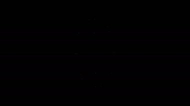 Beyaz çizgi Dünya ikonu siyah arkaplanda izole edilmiş. Dünya ya da Dünya işareti. Küresel internet sembolü. Geometrik şekiller. 4K Video hareketli grafik canlandırması