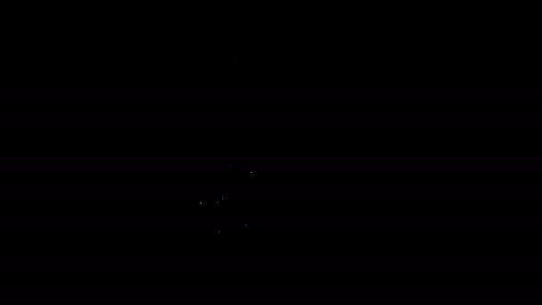 Witte lijn Fles water en burger pictogram geïsoleerd op zwarte achtergrond. Soda aqua bordje. Hamburger, cheeseburger sandwich. Fastfood menu. 4K Video motion grafische animatie — Stockvideo