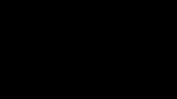 Bílá čára Omáčka láhev ikona izolované na černém pozadí. Kečup, hořčice a majonéza s omáčkou na rychlé občerstvení. Grafická animace pohybu videa 4K — Stock video