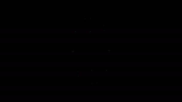 Біла лінія земної кулі ізольована на чорному тлі. Світовий або земний знак. Всесвітній інтернет символ. Геометричні форми. 4K Відеографічна анімація — стокове відео