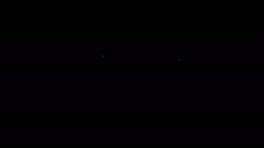 Siyah arkaplanda beyaz çizgi dosya ikonu izole edildi. Muhasebe klasörü sembolü. Muhasebe yönetimi. 4K Video hareketli grafik canlandırması