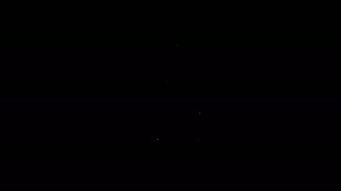 Siyah arka planda beyaz çizgi para çantası ve madeni para simgesi var. Dolar ya da USD sembolü. Nakit bankacılık tabelası. 4K Video hareketli grafik canlandırması