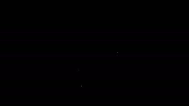 Beyaz hat cep telefonu ve kredi kartı ikonu siyah arkaplanda izole edilmiş. Akıllı telefon çevrimiçi ödeme konsepti. NFC ödemesi. Aktarım simgesi. 4K Video hareketli grafik canlandırması