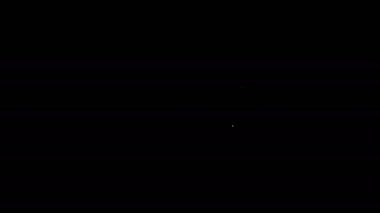 Beyaz çizgi Batarya şarj seviyesi göstergesi simgesi siyah arkaplanda izole edildi. 4K Video hareketli grafik canlandırması