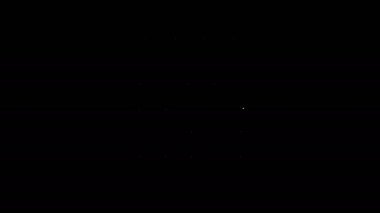 Siyah arkaplanda beyaz çizgi takvim simgesi izole edildi. Olay hatırlatma sembolü. 4K Video hareketli grafik canlandırması