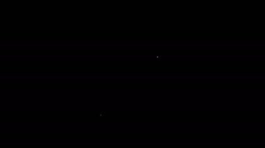 Siyah arkaplanda beyaz çizgi dosya simgesi izole edildi. Kontrol listesi simgesi. İş konsepti. 4K Video hareketli grafik canlandırması