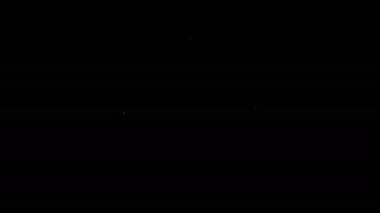 Siyah arkaplanda beyaz çizgi pasta grafiği bilgi simgesi izole edildi. Diyagram çizelgesi. 4K Video hareketli grafik canlandırması