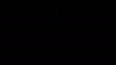 Siyah arkaplanda beyaz çizgi pasta grafiği bilgi simgesi izole edildi. Diyagram çizelgesi. 4K Video hareketli grafik canlandırması
