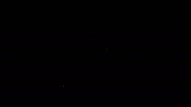 Siyah arkaplanda beyaz çizgi pasta grafiği bilgi simgesi izole edildi. Diyagram çizelgesi. 4K Video hareketli grafik canlandırması