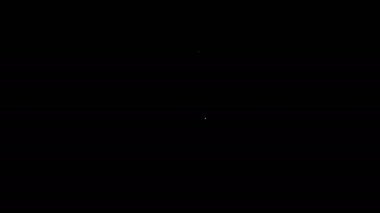 Siyah arkaplanda beyaz çizgi tanımlama simgesi var. Sunum için, şirketin kimliği için, reklam için kullanılabilir. 4K Video hareketli grafik canlandırması