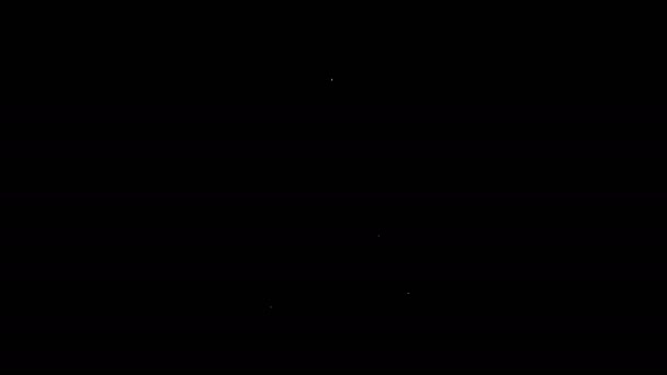 Ligne blanche Icône du timbre isolé sur fond noir. Animation graphique de mouvement vidéo 4K — Video