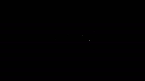 Linea bianca Pila carta moneta icona di cassa isolato su sfondo nero. Banconote metalliche. Valuta Bill. Animazione grafica 4K Video motion — Video Stock