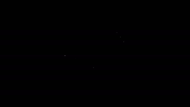 Bílá čára Zásobníky papírové peníze peníze ikona izolované na černém pozadí. Hromádky bankovek. Bilanční měna. Grafická animace pohybu videa 4K — Stock video