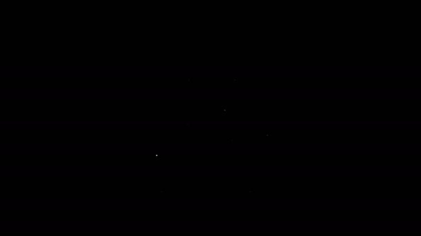 Weiße Linie Sicheres Symbol isoliert auf schwarzem Hintergrund. An der Tür befand sich ein Banktresor mit einem Zahlenschloss. Verlässlicher Datenschutz. 4K Video Motion Grafik Animation — Stockvideo