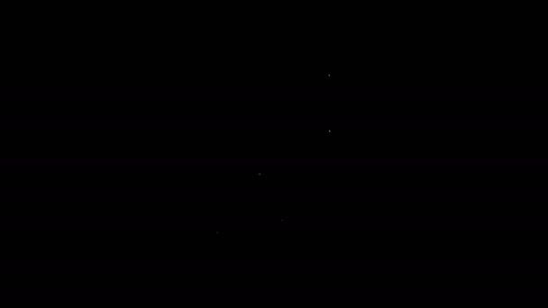 Белая линия Компьютерный монитор и значок мобильного телефона изолированы на черном фоне. Заработки в интернете, маркетинг. Видеографическая анимация 4K — стоковое видео