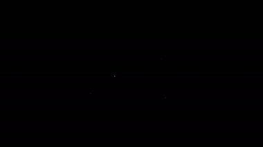 Siyah arka planda kilit simgesi olan beyaz çizgi kredi kartı. Kilitli banka kartı. Güvenlik, güvenlik, koruma kavramı. Güvenli ödeme kavramı. 4K Video hareketli grafik canlandırması