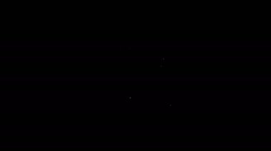 Siyah arkaplanda kilit simgesi olan beyaz çizgi kapalı cüzdan. Kilitli cüzdan. Güvenlik, güvenlik, koruma kavramı. Güvenli ödeme kavramı. 4K Video hareketli grafik canlandırması