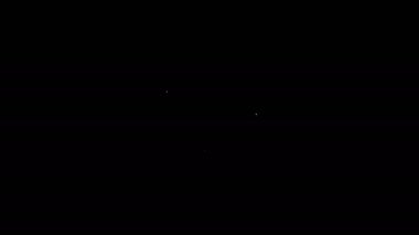 Siyah arkaplanda beyaz çizgi kilidi simgesi izole edildi. Asma kilit işareti. Güvenlik, güvenlik, koruma, gizlilik kavramı. 4K Video hareketli grafik canlandırması