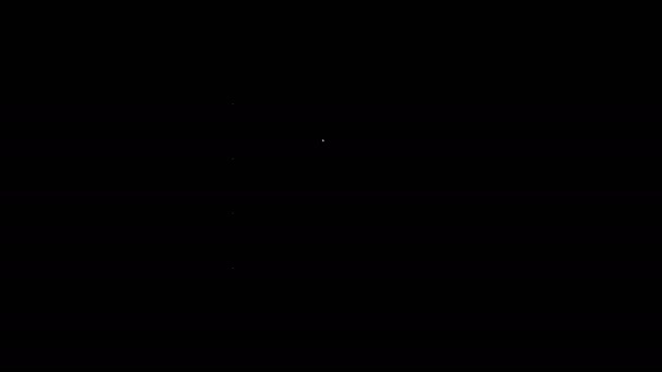 Значок "Белая строка" на черном фоне. Ноутбук, адрес, контакты, каталог, телефон, значок телефонной книги. Видеографическая анимация 4K — стоковое видео