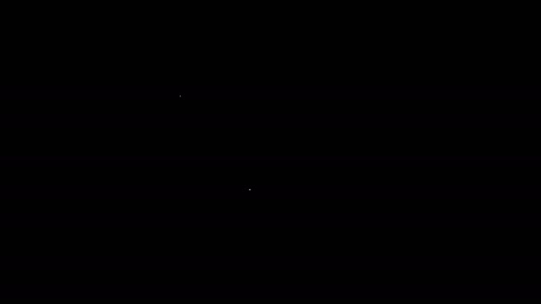Bílá čára Ikona obálky izolovaná na černém pozadí. Symbol dopisu e-mailem. Grafická animace pohybu videa 4K — Stock video