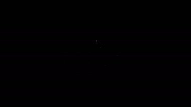 Dolar sembollü beyaz çizgi hesap makinesi siyah arkaplanda izole edilmiş. Para tasarrufu konsepti. Muhasebe sembolü. 4K Video hareketli grafik canlandırması