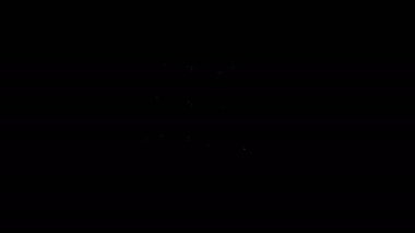 Siyah arka planda izole edilmiş beyaz çizgi büyüteç. Dünyayı analiz ediyorum. Küresel arama işareti. 4K Video hareketli grafik canlandırması