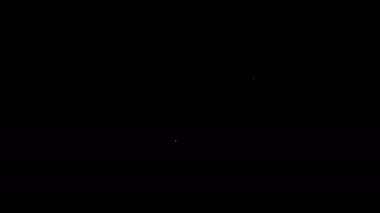 Siyah arka planda dolar sembolü olan beyaz çizgili cüzdan. Çanta ikonu. Nakit tasarruf sembolü. 4K Video hareketli grafik canlandırması